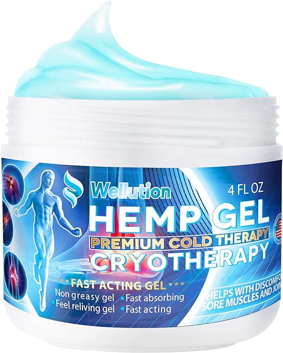 Hemp Gel Cryotherapy - High Strength Hemp Oil Formula Rich in Natural Extracts. Helps Soothe Feet, Knees, Back, Shoulders - Max Strength & Efficiency - Made in USA